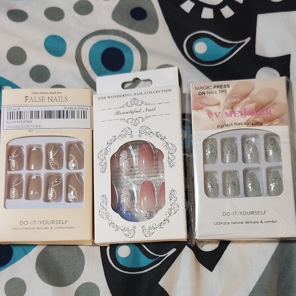 Silver Glitter Press-On Nails